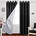 Deconovo Grommet Solid Thermal Insulated Blackout Curains, Black, 52W x 63L Inch