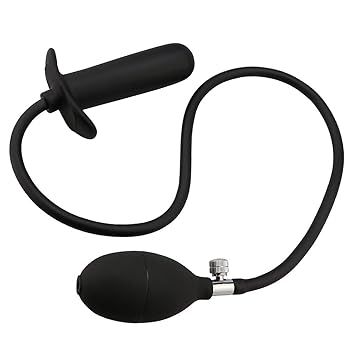 Huafi Langer Streifen Analplug aufblasbar, Analdehner Latex Frau Plug Set mit Analpumpe, Inflatable Plug für Prostata Massage