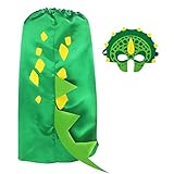 iROLEWIN Dinosaur Cape and Mask- Pretend Cosplay Animal Dress up Costumes - Kids,Toddler (Green Dino Cape)