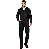 UQJE Coveralls for Men, Adult Work Jumpsuit Mechanic Costume | Adult men's coverall jumpsuit with 6 pockets, hidden zipper, elastic waist, machine wash care and Halloween cosplay styling