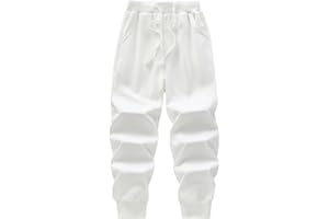WIYOSHY Kids' Solid Color Drawstring Cotton Sweatpants Jogger Pants for Boys & Girls 4-12Years