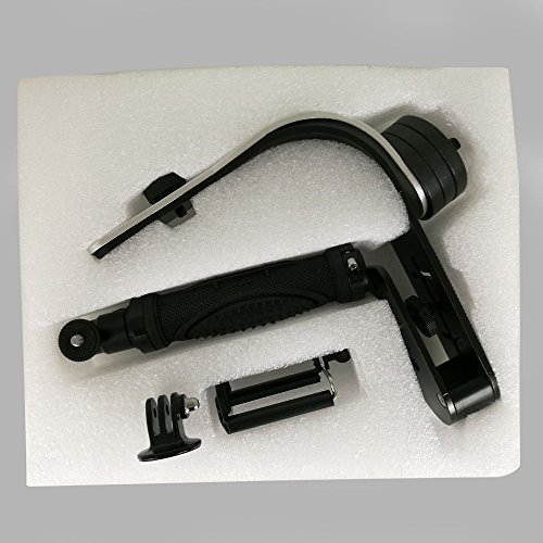 Orsda Camera Stabilizer Gimbal Handheld Steady Video dslr Stabilizer Handle Grip Steady Support for Canon Nikon Sony Camera Cam Camcorder DV DSLR - Rubber Handle,or any camera up to 2.1lbs. Black