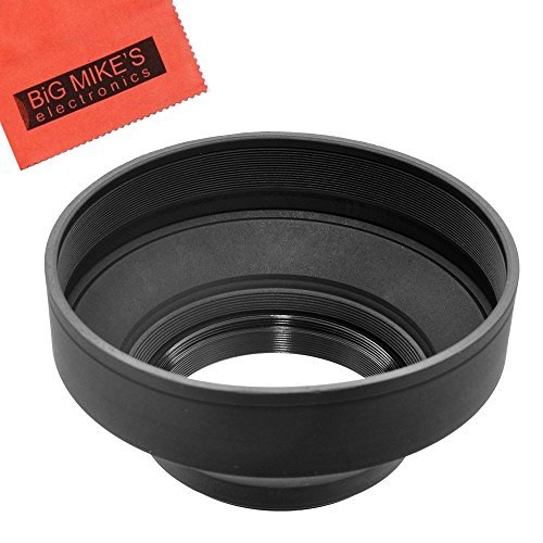 Big Mike's 72mm Soft Rubber Lens Hood for Nikon 24mm f/1.8G ED, 58mm f/1.4G, 105mm f/2D, 135mm f/2D, 180mm f/2.8D, 16-80mm f/2.8-4E ED VR, 18-200mm VR, 24-85mm Lenses