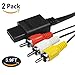 N64 6 Feet AV Cable N64 AV Cable Composite Retro Audio Video Standard Cord for Nintendo 64 TV Game/ SNES/ Gamecube/ GC Set of 2