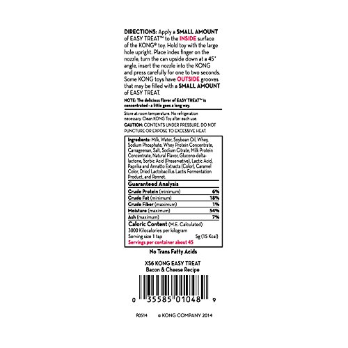 KONG - Easy Treat - Dog Treat Paste - Bacon and Cheese - 8 ounce