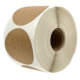 2" Natural Brown Kraft Stickers / 500 Labels per Roll/Permanent Adhesive