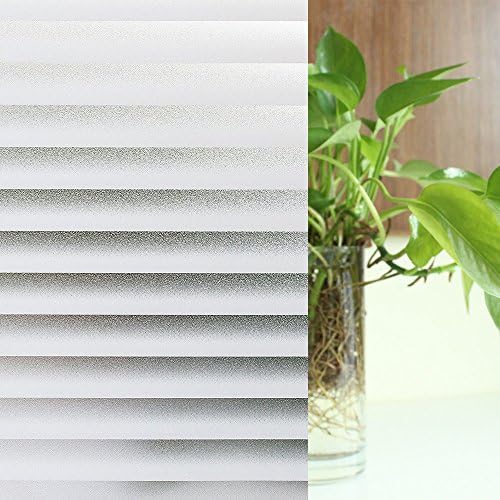 Privacy Windows Film, non-adhesive static, Frosted Stripe Patterns Glass Film 23.6×78.7 Inches (60CM X 200CM)