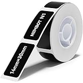 NIIMBOT Thermal Transfer Labels 0.55''x1.18'', for B18/N1 Label Maker, PET Material, Waterproof and High-Temperature Resistance, Long Storage Time, Black(14x30mm-190)