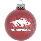 RFSJ Arkansas Razorbacks Blown Glass Ornament, Red