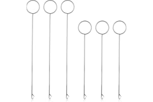 AJCOTAHM 6 PCS Bead Threader for Jewelry Making Loop Turner Sewing Tool Stainless Steel Needle Hooks with Latch for Fabric Belts Strips Tube Straps DIY Accessories (10.63 & 6.89 Inch)