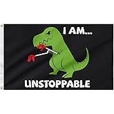 Dinosaur Funny flags 3X5 Ft Banner Vivid Color Durable Polyester Bar Club College Dorm Man Cave Bedroom Indoor Decoration Flag Banner.