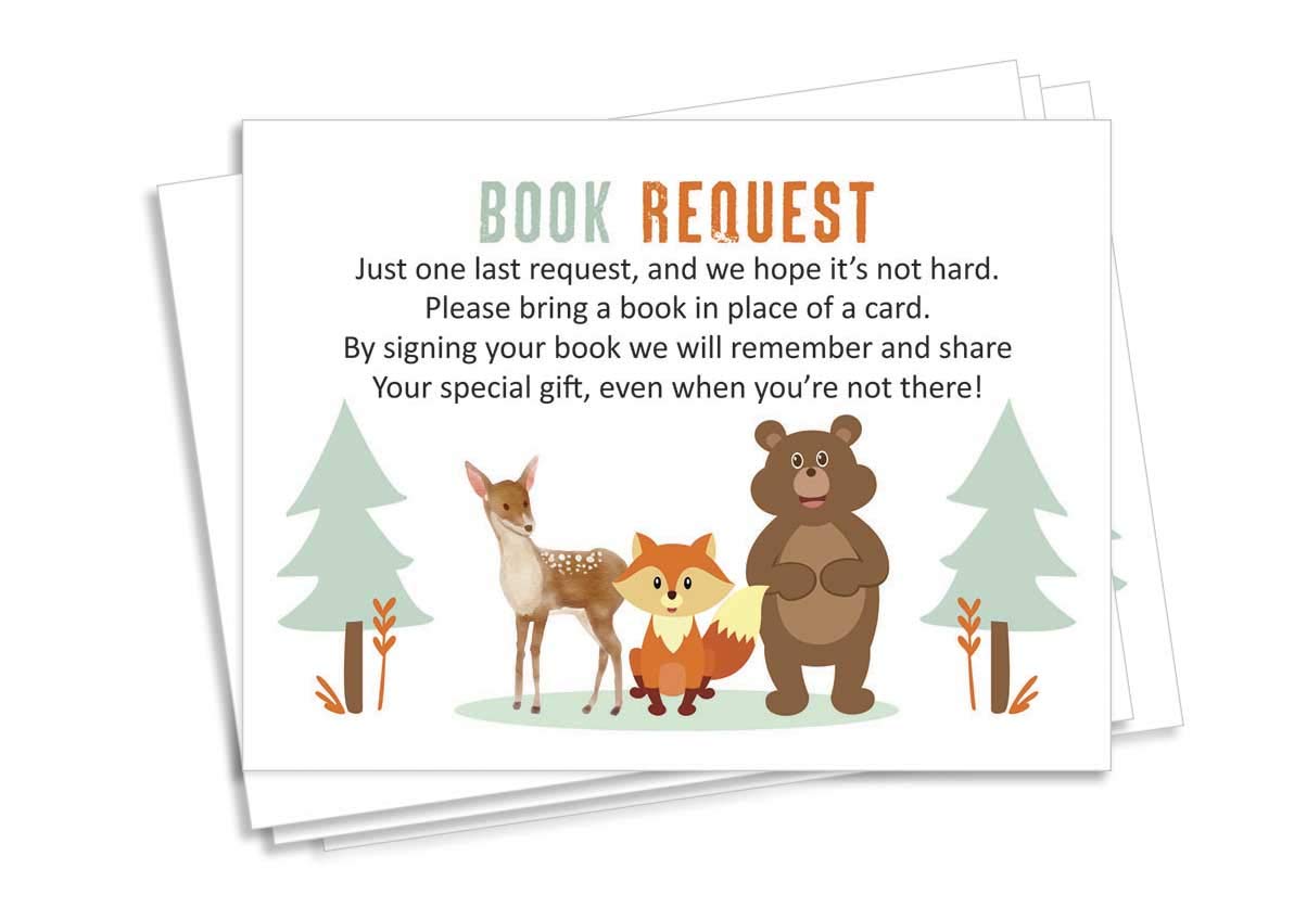 Inkdotpot 30 Books For Baby Shower Request Cards Bring A Book Instead Of A Card Jungle Animals Gender Neutral Baby Shower Invitations Inserts Games