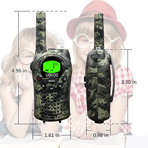Kids Walkie Talkies, UOKOO Two-Way Radios 22 Channels and Back-lit LCD Screen (up to 6KM in open areas) Walkie Talkies for Kids (1 Pair) Camo T668
