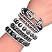 Friendship Gift Black Ropes Bracelet Women Wrap 6 Color the Christmas Gift