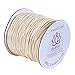 BORUO Brand 1mm Waxed Cotton Cord Beading Cord Waxed String Wax Cording Cord for Jewelry Making and Macrame Supplies 100 Yards Roll Spool Cream Color with Acrylic Jar