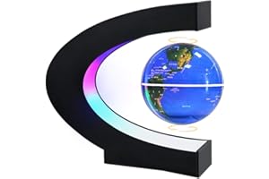 MOKOQI Magnetic Levitating Globe with LED Light, Cool Tech Gift for Men Father Boys and Girls, Birthday Gifts for Kids, Floating Globes World Desk Gadget Decor in Office Home Display (Blue)