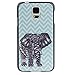 EVERMARKET(TM) Blue Chevron Elephant Style Hard Case Cover for Samsung Galaxy Note 4
