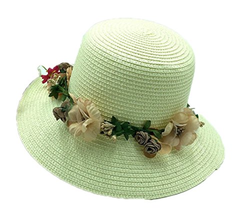 Paper Woven Cloche Hat with Flower Band 