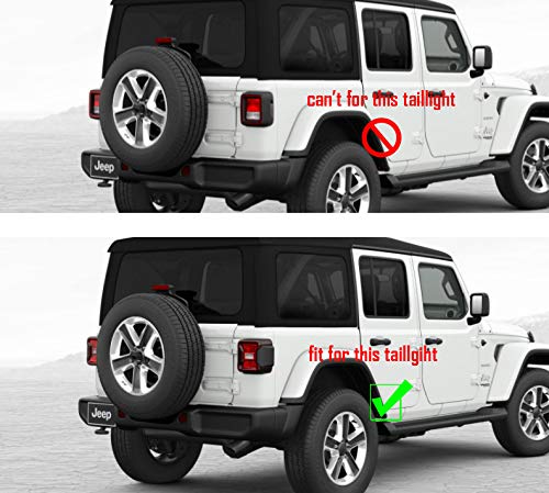 JSTOTRIM Black Plastic Front Bumper Fog Headlight taillight Cover Trims for 2018 2019 Jeep Wrangler Accessories JL (Taillight Protector)