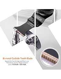 Tacklife 15pcs Oscilante Saw Blade Set para Multifunción Tool, Universal Oscilante Multiherramienta Saw Blade Kit con 4 pcs Adaptadores, para Corte de Madera, Clavos, Metal y Plástico   AOSB1A