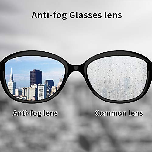 Anti Fog Safety Glasses for Women Men,Anti Pollen Protective Eyewear with Side Shields,Black Blue Light Blocking Glasses