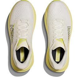 Hoka Women's Mach 6 Sneaker, White/Neon Citrus, 7.5