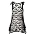 Beautife Women's Skull Print Lace Shirt Patchwork Sleeveless Tank Tops Plus Size