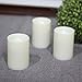 GiveU 4 Pack Battery Powered Electronic Plastic Pillar Flickering Candle With Remote Timer ,For Home Indoor & Outdoor Decoration,3x4inches,Ivory