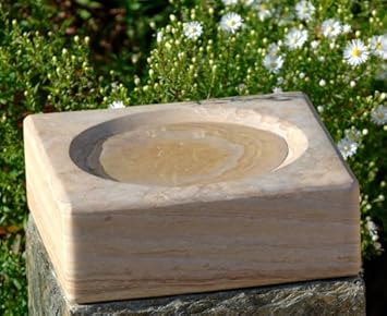 Ingarden Stone Bird Bath Square Bird Bowl Only Dolphin Grey Amazon Co Uk Pet Supplies