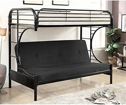 Amazon Com Furniture Of America Hayley Metal Twin Over Futon Bunk