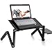 Azadx Notebook Computer Stand, Adjustable Aluminum MacBook Laptop Desk, Portable Home Use Executive Office Assembled Folding Table, Light Weight Ergonomic TV Bed Lap Tray (Black, Stand)