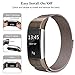 SWEES Metal Bands Compatible Fitbit Charge 2, Milanese Stainless Steel Metal Magnetic Replacement Wristband Small & Large (5.5