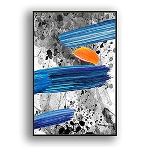 Framed Canvas Wall Art for Living Room, Bedroom Colored Brush Canvas Prints for Modern Home Decoration Ready to Hang - 16"x24" inches