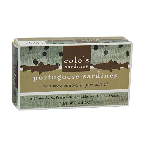 Cole's Wild Caught Portuguese Sardines in Pure Olive Oil (2) 4.4 oz Tins