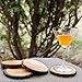 GoCraft Set of 4 Natural Wooden Coasters with Tree Bark – Mango Wood Coasters for Drinks, Beverages, Wine Glasses, Bar Glasses, Rustic & Durable Coaster Set for Home, Kitchen, Dining, Bar Décor