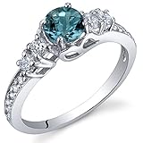 Enchanting 0.50 Carats London Blue Topaz Ring in Sterling Silver Rhodium Nickel Finish Sizes 5 to 9