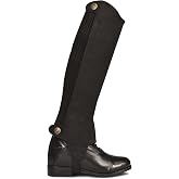 Ovation Unisex Kids' Amara Ribbed Half Chaps - Durable Synthetic Leather Equestrian Riding Chaps w/Zipper &amp; Snap Closures