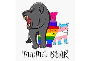 Vision Signs Mama Bear Bisexual Transgender LGBTQ Pride Flags Sticker Bumper Sticker Vinyl Decal 5 inch