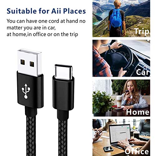 USB Type C Cable 10ft Fast Phone Charger Cord for Samsung Galaxy A10e A20 A50 A51 A71 A30s S8 S9 S10 S20 Ultra, Moto G7 Power G6 Z3 Z4, LG K51 Stylo 6 5 4 G5 G8 V40 V20 Thinq, New Kindle fire 10
