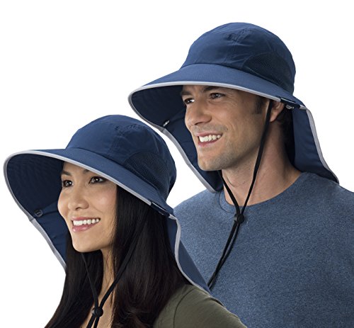 Sun Protection Zone Unisex Floppy Sun Hat (Navy with Silver Trim)