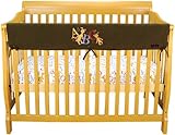 Dr. Seuss ABC by Trend Lab Velour CribWrap Rail Cover for Long Rail, Brown, Wide for Crib Rails Measuring up to 18