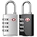 Puroma TSA Approved Luggage Lock 4 Digit Combination Travel Locks for Suitcases, Luggage, Backpack - Black & Silver