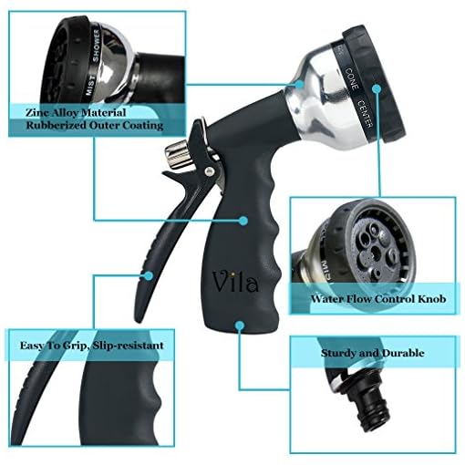 Vila 8 Spray Pattern Garden Hose Nozzle - Thumbnail 2
