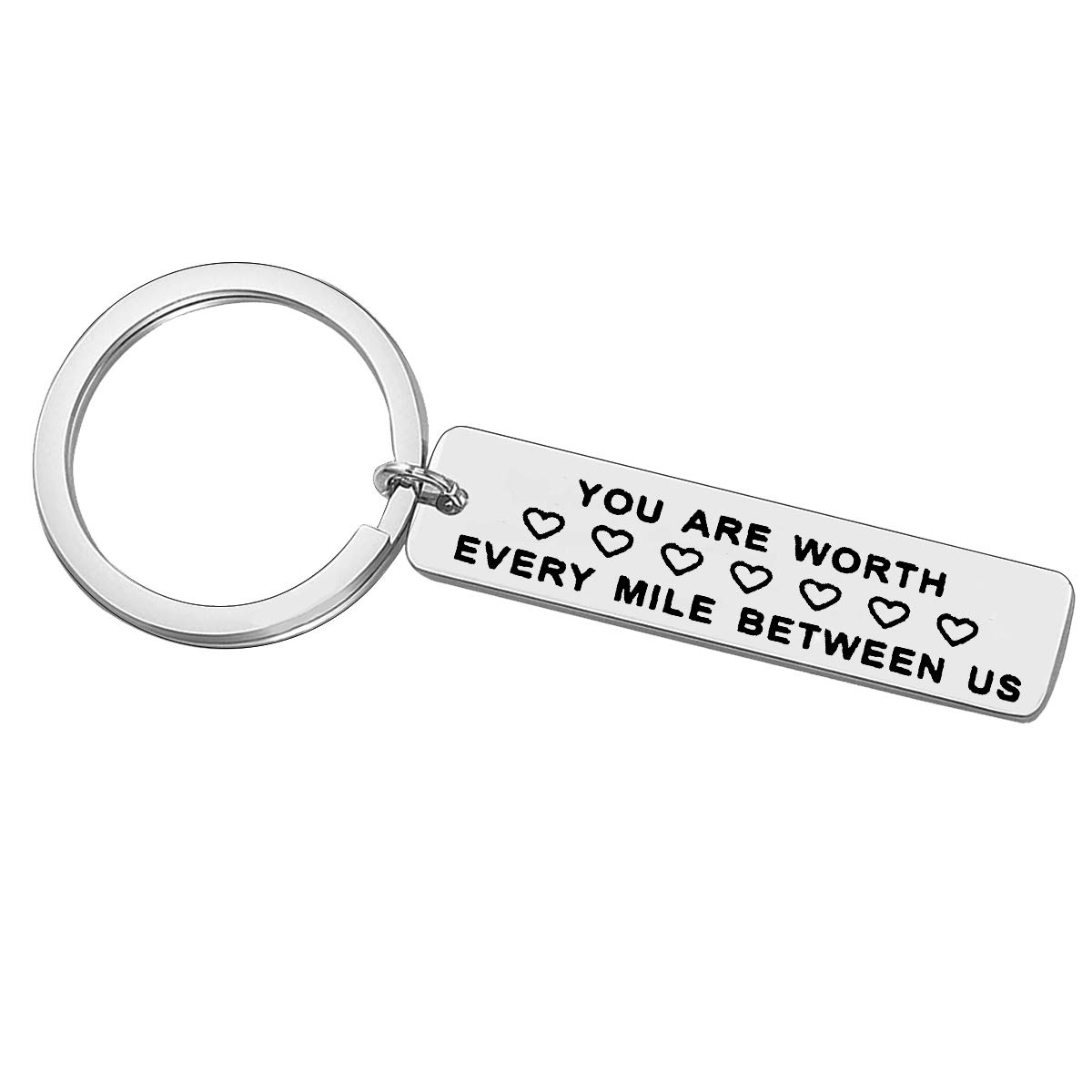 Valentine Day Gifts for Boyfriend Girlfriend Long Distance Relationship Keyring Gift You Are Worth Every Mile Between Us Keyring Deployment Gifts Christmas Birthday Anniversary Presents for Couple