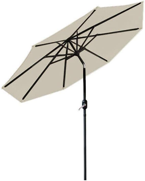 PARASOL Aluminium 3m Large Round Garden Rattan Umbrella Patio Sun Shade Crank