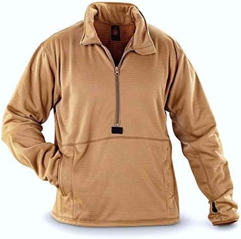 Peckham USMC Issue Military Polartec Grid Fleece Pullover Coyote Brown (Medium)