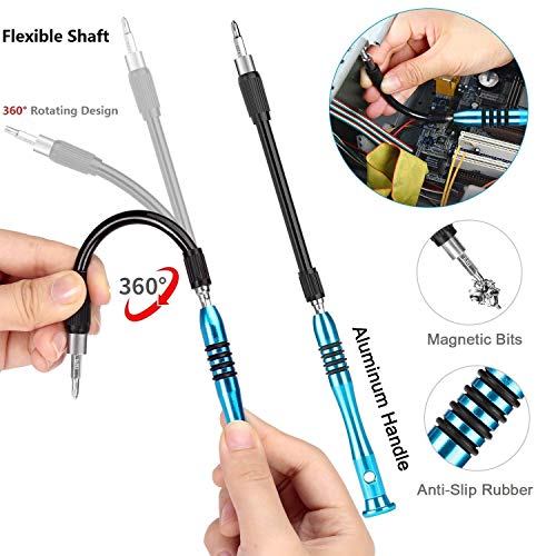 Screwdriver Set, Apsung 110 in 1 Repair Tool Kit Multi-function Magnetic Precision Screwdriver Set,Flexible Shaft Compatible with Mobile Cell Phone Iphone Android Ipad Computer Laptop Computer PC
