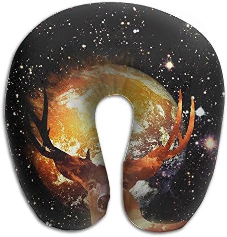 Galaxy Deer Duplex Print Neck Pillow Travel Pillow