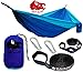 FLASH SALE! Chill Gorilla Pro Double Camping Hammock With Tree Straps. Blue. 4.7 Sq Ft Bigger Than Eno. Lightweight Weather Resistant RipStop Nylon. Perfect for Travel Hiking. Supports 661 lbs.
