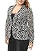 Agnes Orinda Women Plus Size Shawl Collar Sheer Floral Lace Blazer 2X White